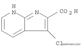 Molecular Structure of 1204475-64-8 (1H-Pyrrolo[2,3-b]pyridine-2-carboxylic acid, 3-chloro-)